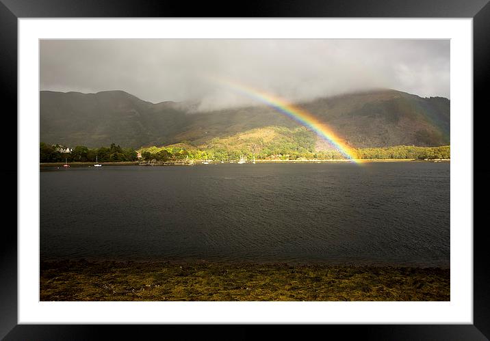 Loch Leven Rainbow Framed Mounted Print by R K Photography