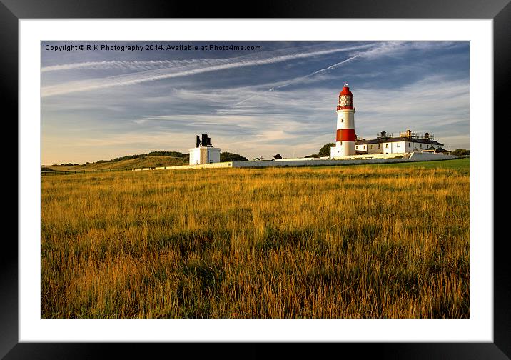  Sunrise Souter Lighthouse Framed Mounted Print by R K Photography