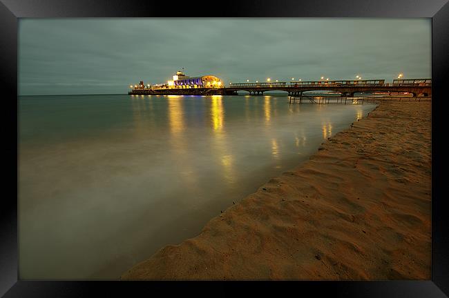 Southbourne Pier Night Framed Print by R K Photography
