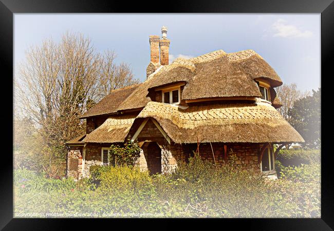 The hatched Cottage Framed Print by Heather Goodwin