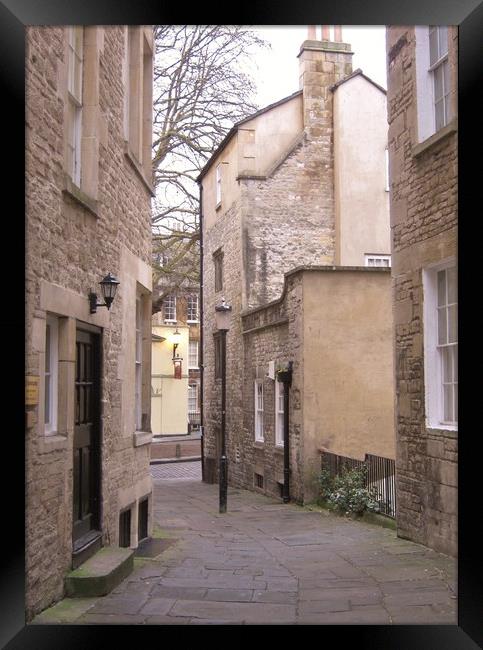 A Dickensian street in Bath. Framed Print by Heather Goodwin