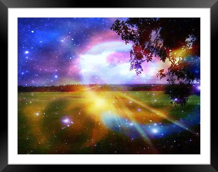 Space Field. Framed Mounted Print by Heather Goodwin