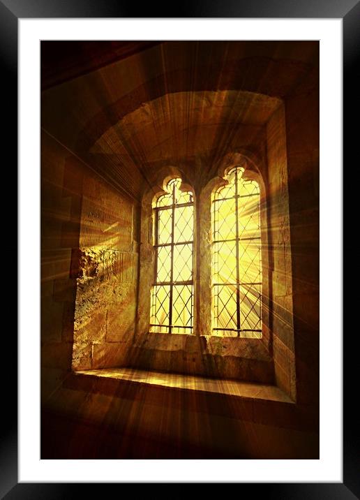 St. Saviours Window. Framed Mounted Print by Heather Goodwin