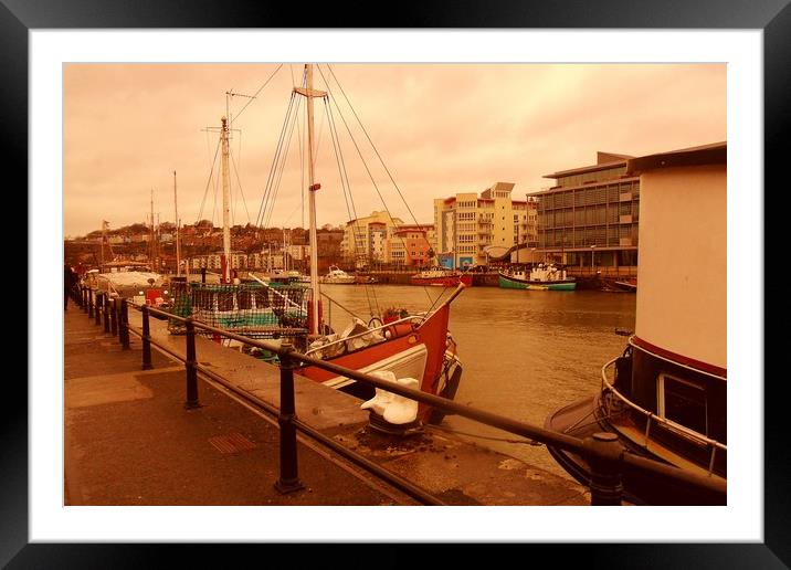Bristol Docks.  Framed Mounted Print by Heather Goodwin