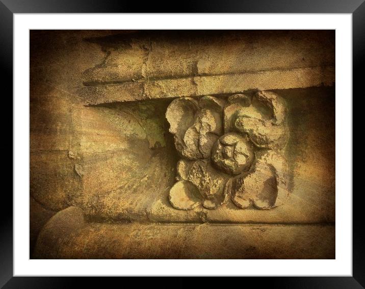  Tudor Carving. Framed Mounted Print by Heather Goodwin