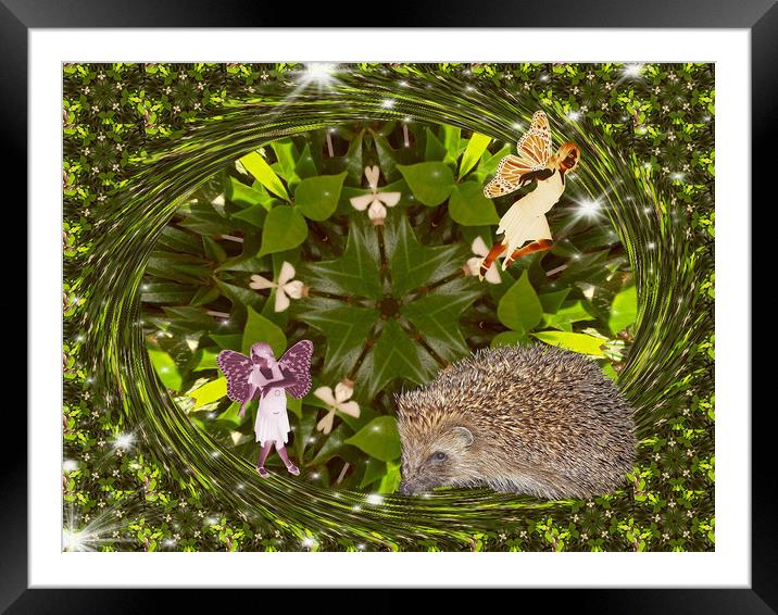 Two Little People and Friend. Framed Mounted Print by Heather Goodwin