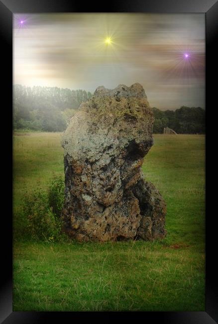  Neolithic/Bronze Age Stone - Stanton Drew, Som. Framed Print by Heather Goodwin