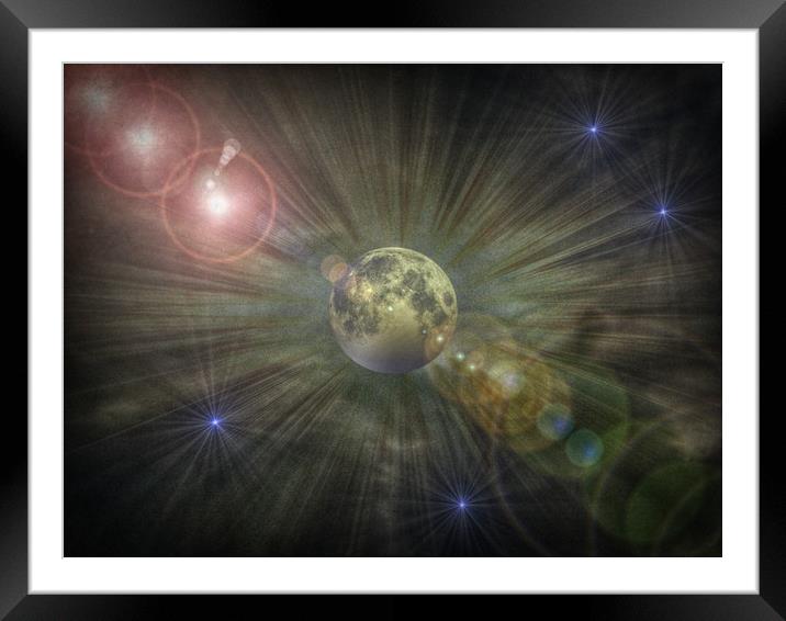 Galaxy Explosion. Framed Mounted Print by Heather Goodwin
