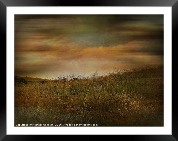Grasslands. Framed Mounted Print by Heather Goodwin