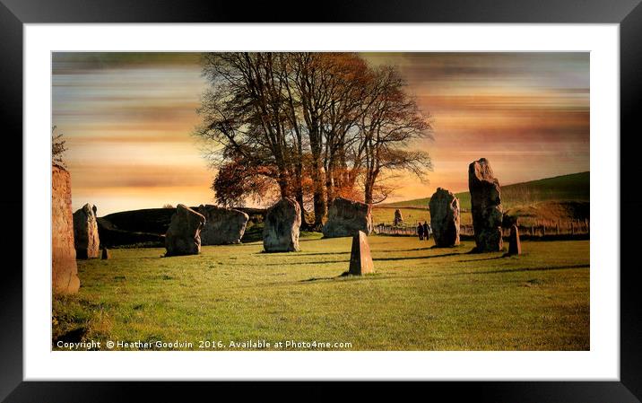 Avebury Stones. Framed Mounted Print by Heather Goodwin