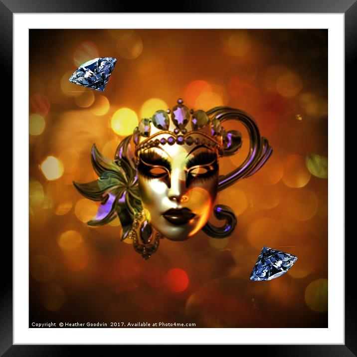 Carnival Mask. Framed Mounted Print by Heather Goodwin