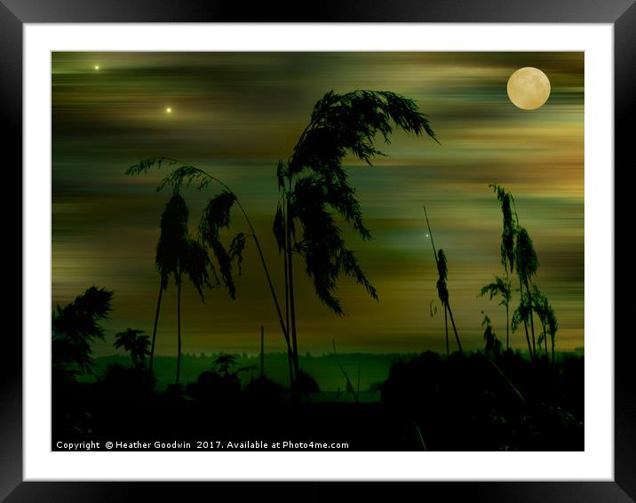Yellow Moon. Framed Mounted Print by Heather Goodwin