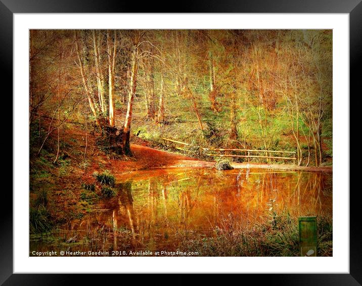 Woodland Lakeside Framed Mounted Print by Heather Goodwin