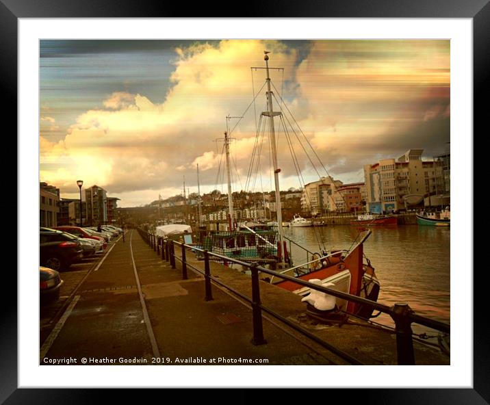 Dockside Walkway Framed Mounted Print by Heather Goodwin