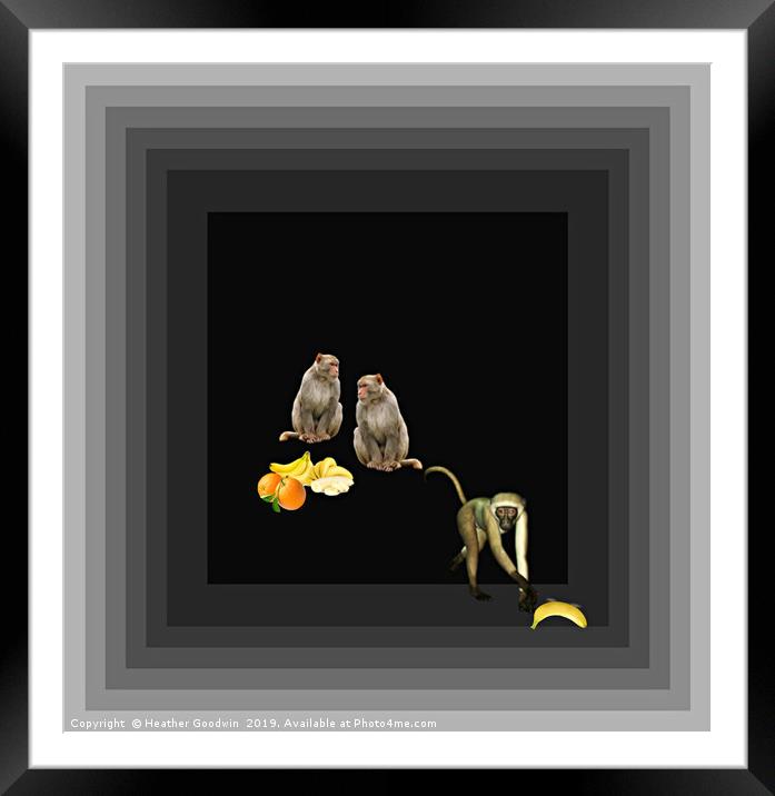 Monkey Business Framed Mounted Print by Heather Goodwin