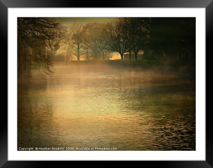 Mist Over Holy Waters - Two. Framed Mounted Print by Heather Goodwin