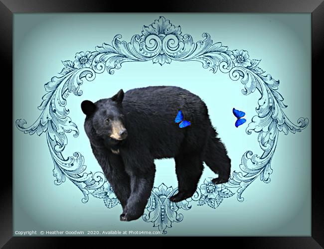 The Bear and the Butterflies Framed Print by Heather Goodwin