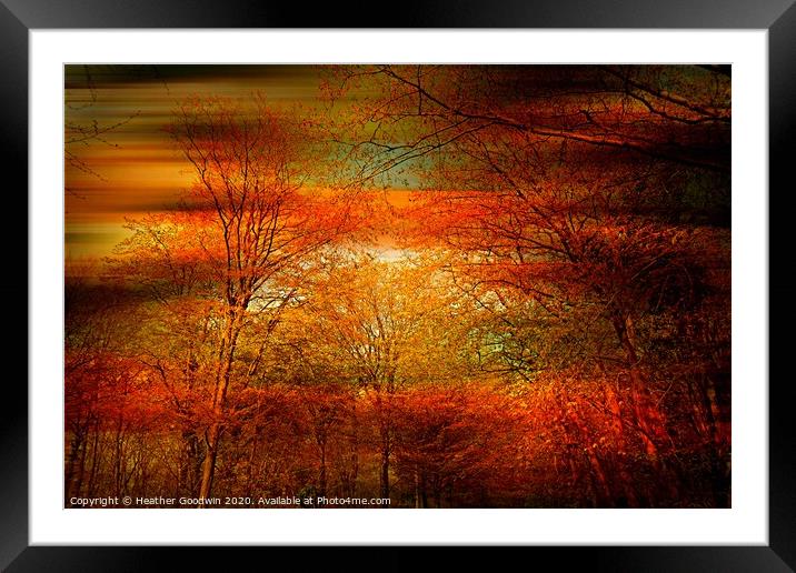 Evening  Fire Framed Mounted Print by Heather Goodwin