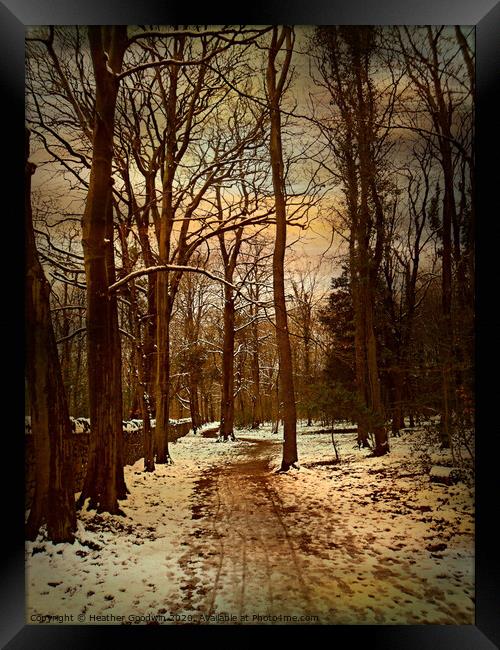  Snow Walk Framed Print by Heather Goodwin