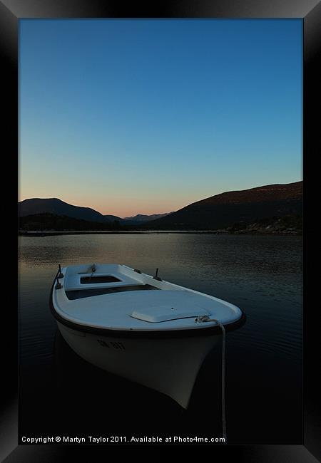 Sunset over Mali Ston Framed Print by Martyn Taylor