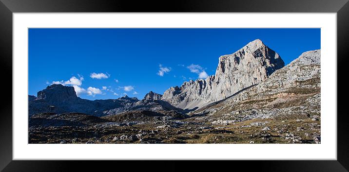 Rocky peaks in Picos de Europa Framed Mounted Print by Judy Andrews