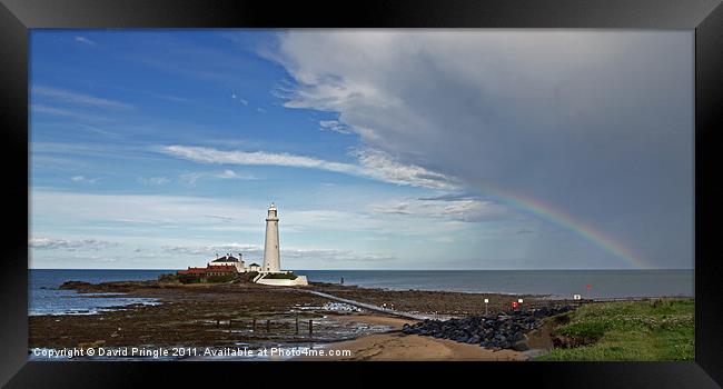 Rainbow After The Storm Framed Print by David Pringle