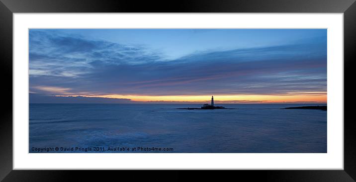 St Mary’s Lighthouse Sunrise Framed Mounted Print by David Pringle