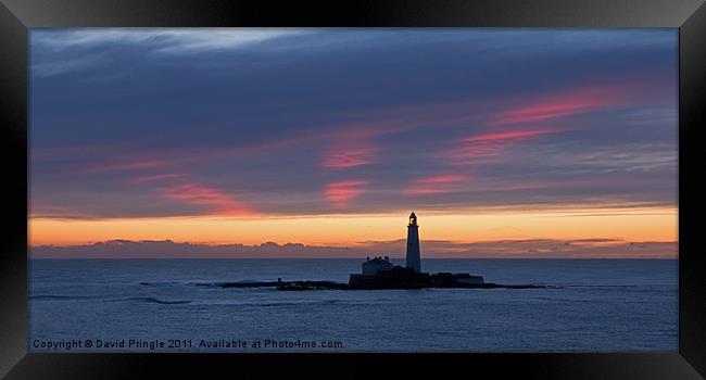 St Mary’s Lighthouse Sunrise Framed Print by David Pringle