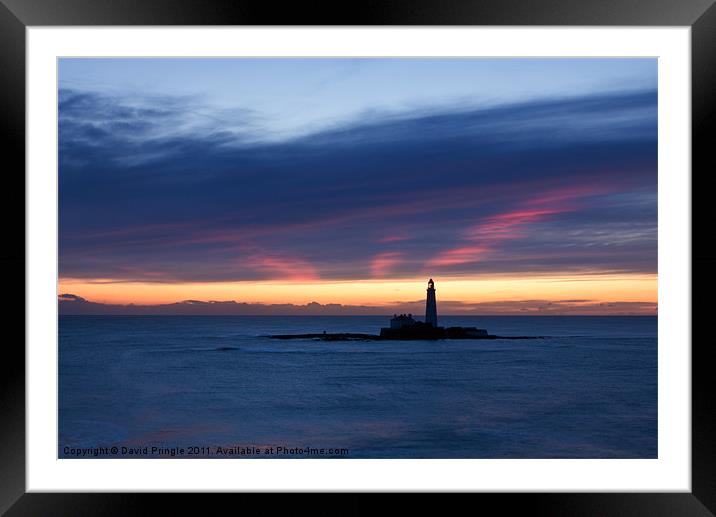 St. Mary’s Lighthouse Sunrise Framed Mounted Print by David Pringle