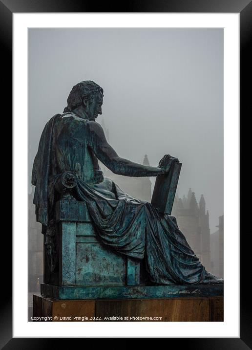 Statue of David Hume Framed Mounted Print by David Pringle