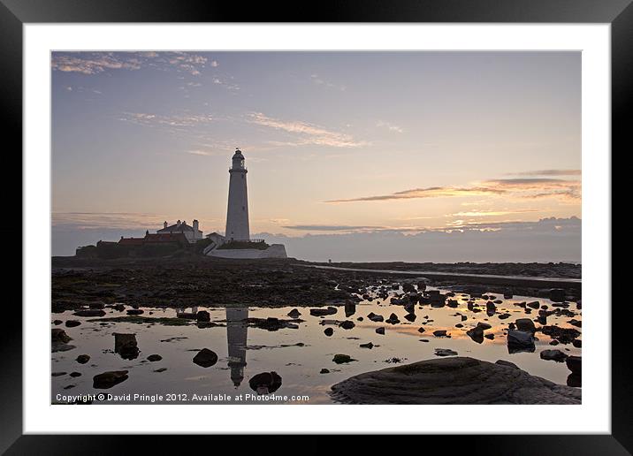 Lighthouse at Low Tide Framed Mounted Print by David Pringle
