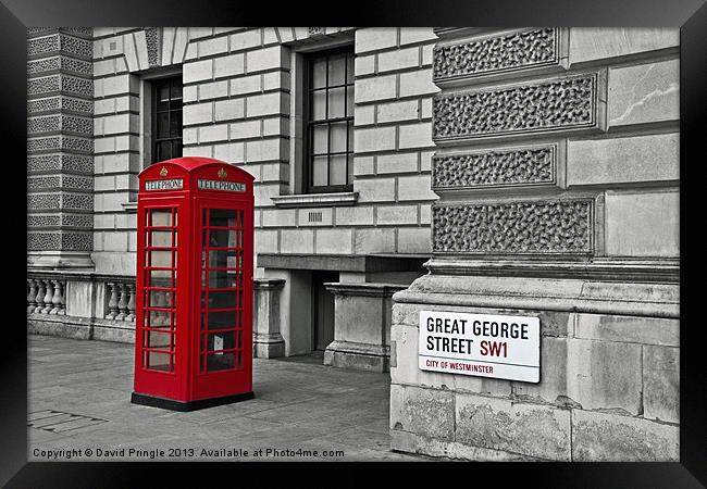 Red Phone Box Framed Print by David Pringle
