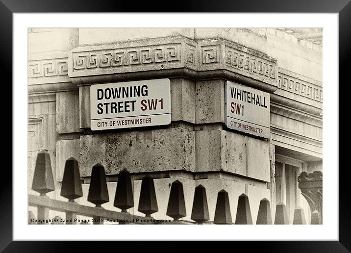 Downing Street Framed Mounted Print by David Pringle