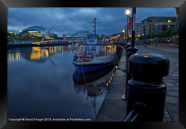 Newcastle Quayside at Night Framed Print by David Pringle