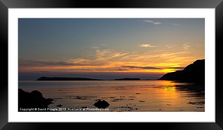 Sunset at Loch Bay Framed Mounted Print by David Pringle