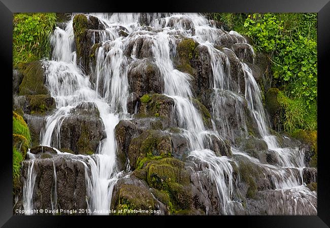 Brides Veil Waterfall Framed Print by David Pringle