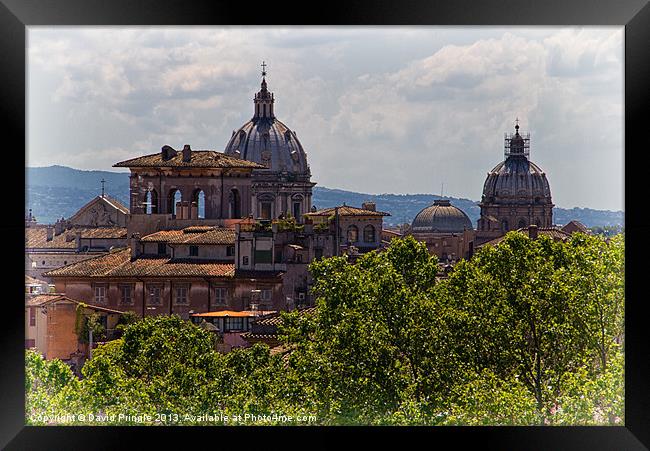 Rooftops of Rome Framed Print by David Pringle
