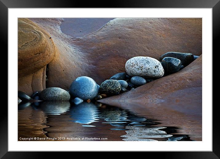 Reflected Stones Framed Mounted Print by David Pringle