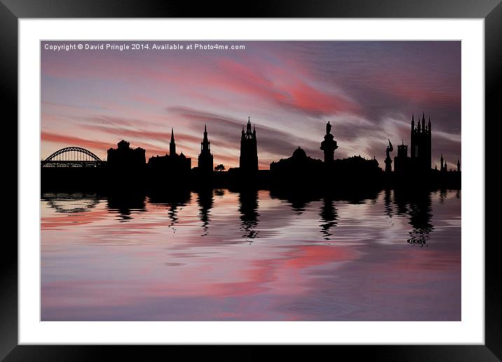 Newcastle Skyline Framed Mounted Print by David Pringle