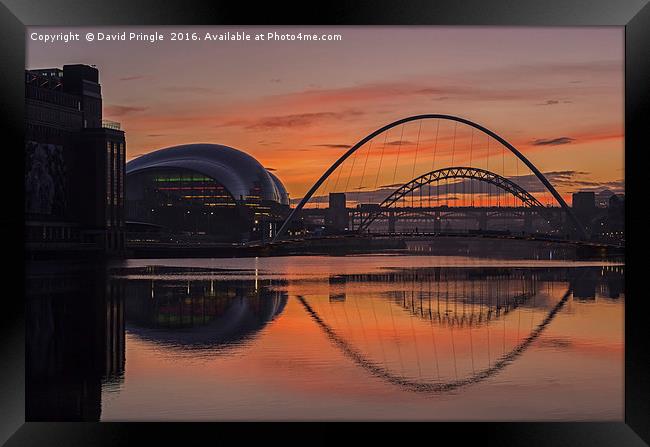 River Tyne Sunset Framed Print by David Pringle