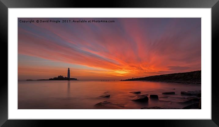 Lighthouse at Sunrise Framed Mounted Print by David Pringle
