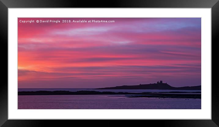 Dunstanburgh Castle Sunrise Framed Mounted Print by David Pringle