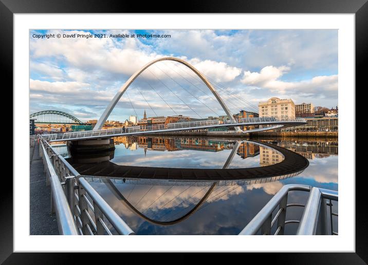 Gateshead Millennium Bridge Framed Mounted Print by David Pringle