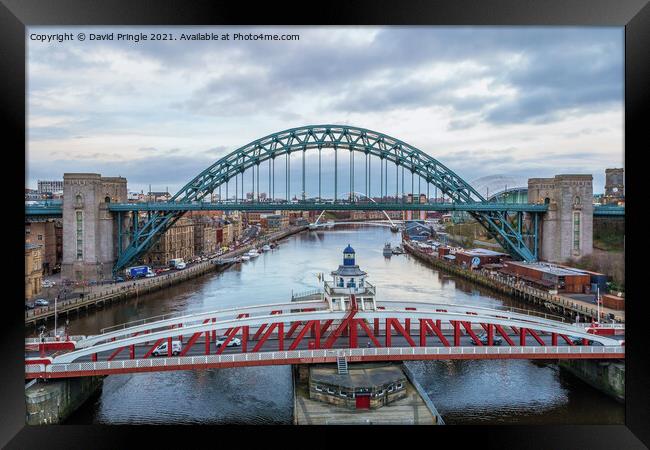 Newcastle Quayside Bridges Framed Print by David Pringle