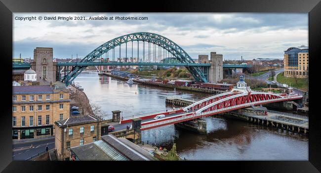 Newcastle Quayside Bridges Framed Print by David Pringle