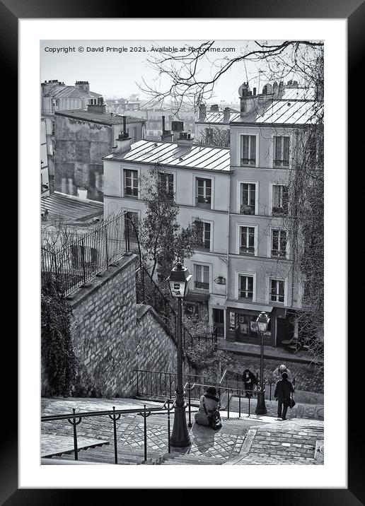 Paris Steps Framed Mounted Print by David Pringle
