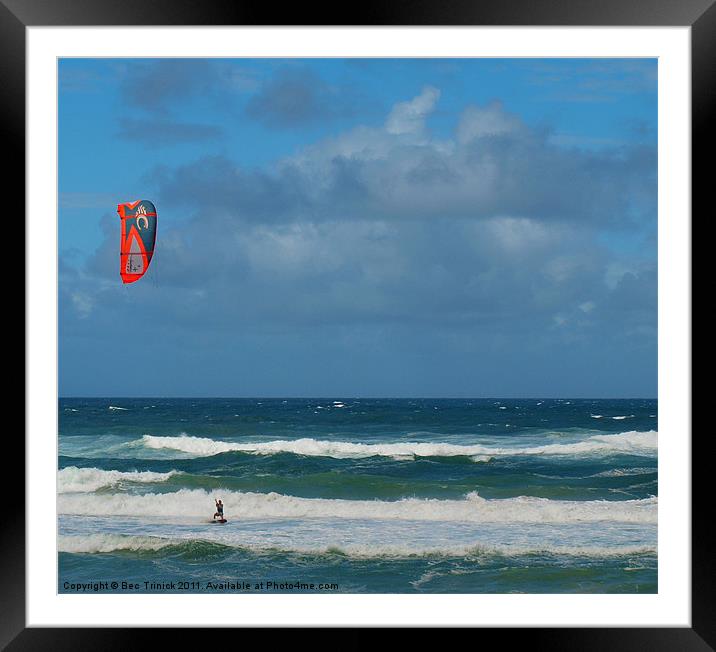 Kite Surfer Framed Mounted Print by Bec Trinick
