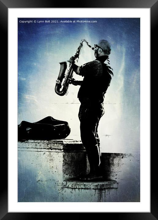 The Saxophone Player Framed Mounted Print by Lynn Bolt