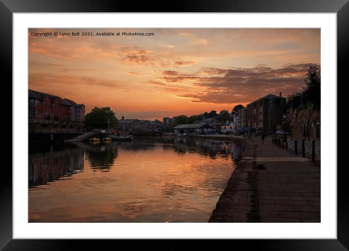 Sunset Exeter Quays Framed Mounted Print by Lynn Bolt