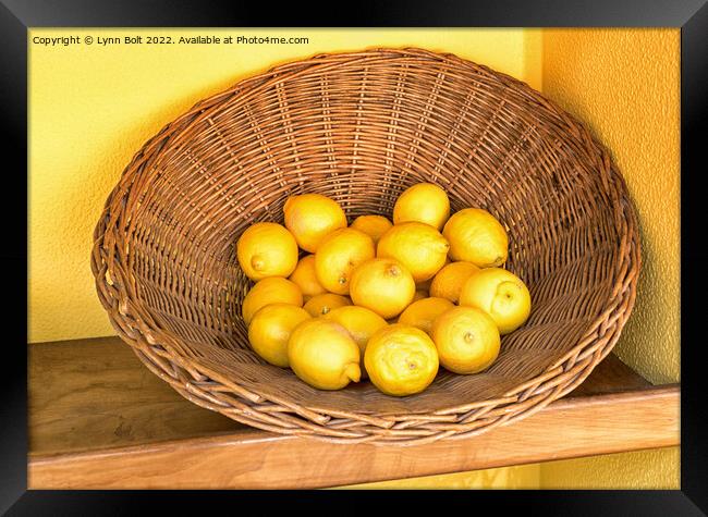 Basket of Lemons Framed Print by Lynn Bolt